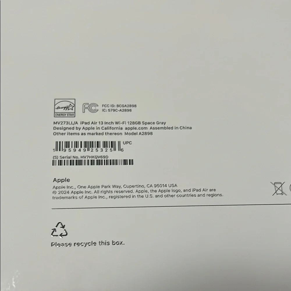iPad Air 13-inch M2 Wi-Fi 128GB Space Gray